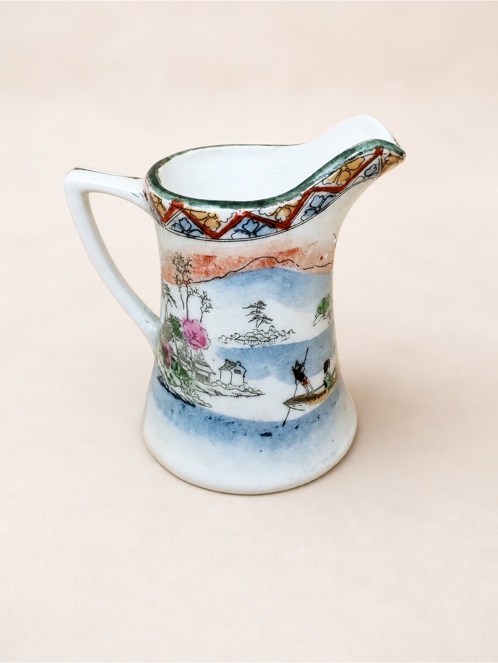 5 / $40 Vintage Japanese Porcelain Creamer Hand Painted Cherry Blossom 1950s - Picture 2 of 4